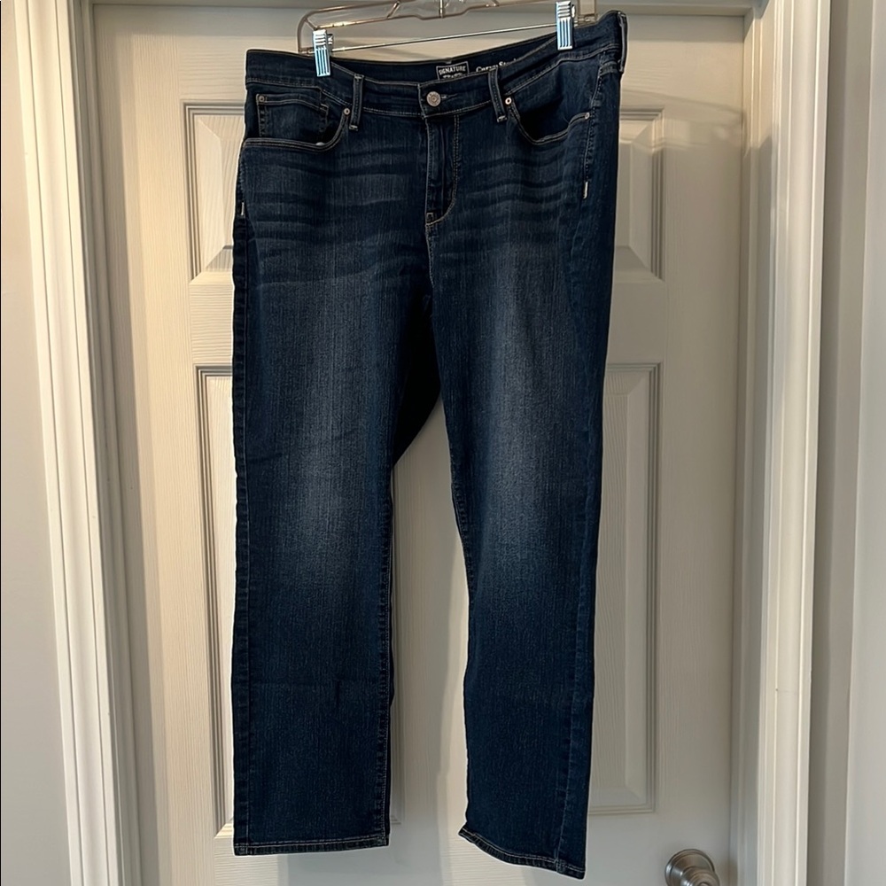 Signature by Levi Strauss Blue Curvy Straight Leg Jeans